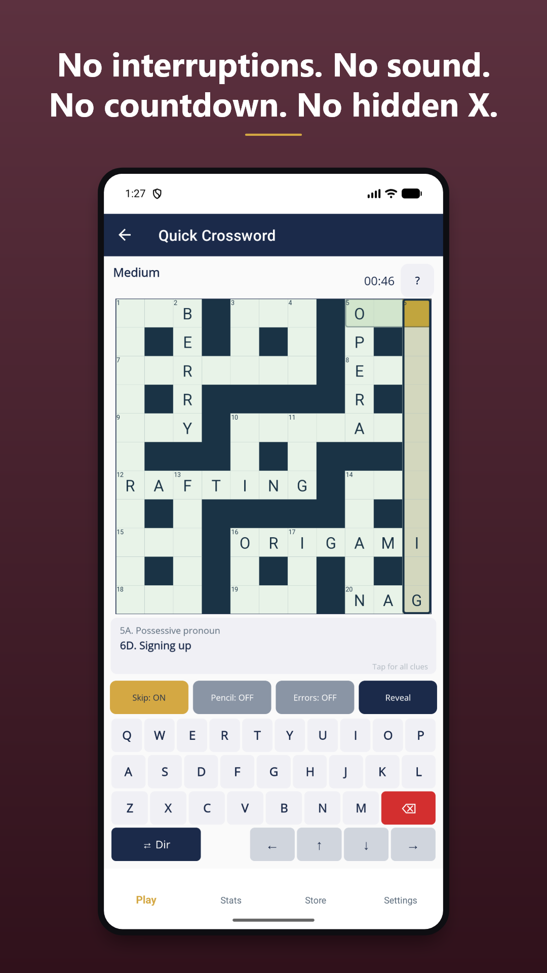 Quick Crossword by Big T screenshot 1